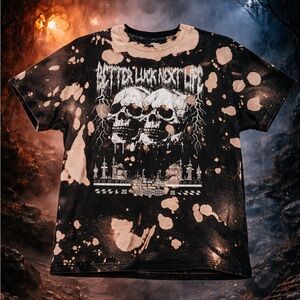 Better Luck Next Life skulls tee
